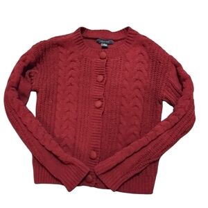 Primark Burnt Orange Cable Knit Cardigan Womens XS